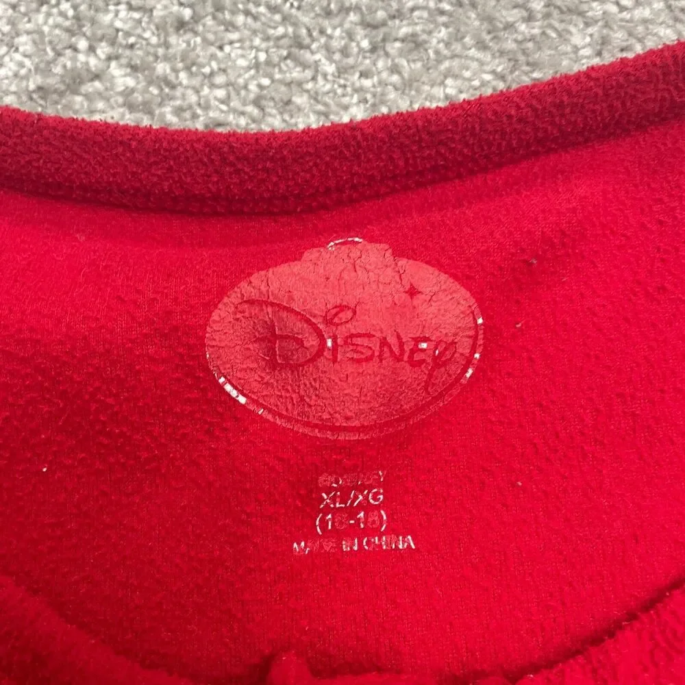Disney Mickey Mouse Sleepwear Shirt Womens XL Red Henley Long Sleeve Pajama Top - Picture 3 of 11